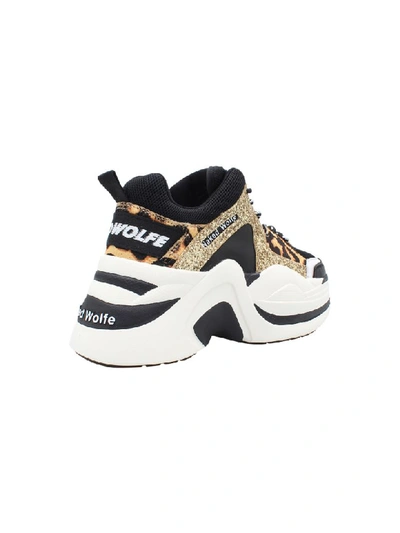 Shop Naked Wolfe Nacked Wolfe Leather Sneaker In Gold Glitter