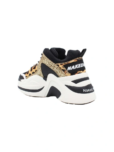 Shop Naked Wolfe Nacked Wolfe Leather Sneaker In Gold Glitter