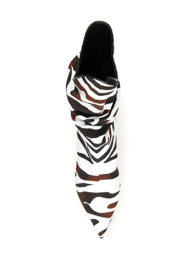 Shop Attico Zebra-printed Boots In Dark Brown White (white)