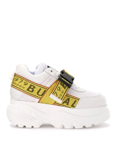 Shop Buffalo Galip Sneaker In White Leather With Platform In Bianco