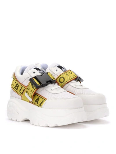 Shop Buffalo Galip Sneaker In White Leather With Platform In Bianco