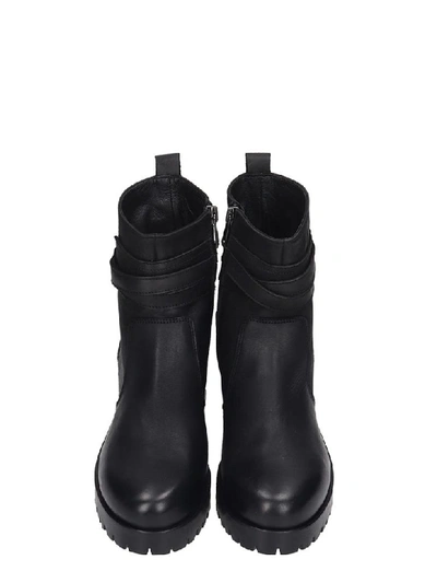 Shop Strategia High Heels Ankle Boots In Black Leather