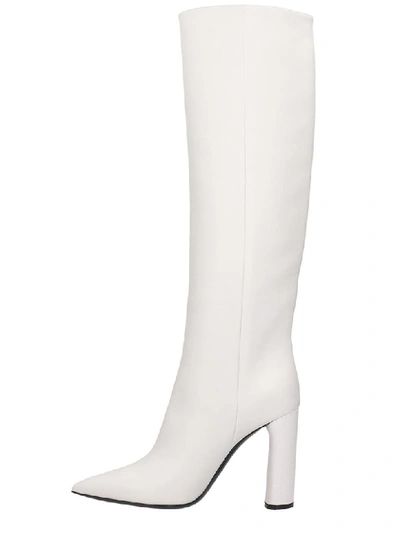 Shop Casadei Agyness High Heels Boots In White Leather