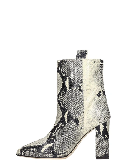 Shop Paris Texas High Heels Ankle Boots In Animalier Leather