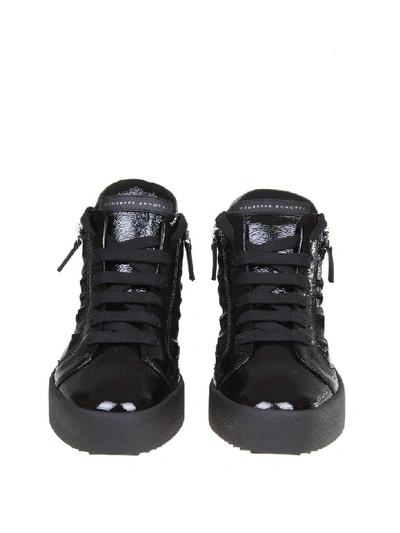 Shop Giuseppe Zanotti Design May Sneakers In Bright Leather Color Black