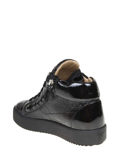 Shop Giuseppe Zanotti Design May Sneakers In Bright Leather Color Black