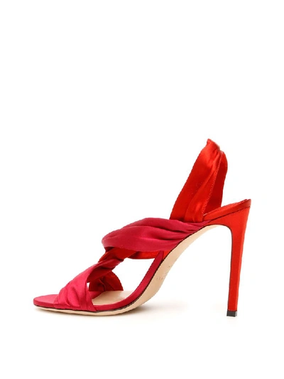 Shop Jimmy Choo Lalia Sandals 100 In Chilly Mix (red)