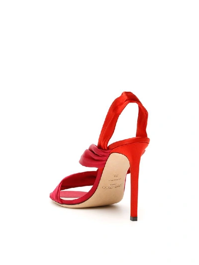 Shop Jimmy Choo Lalia Sandals 100 In Chilly Mix (red)