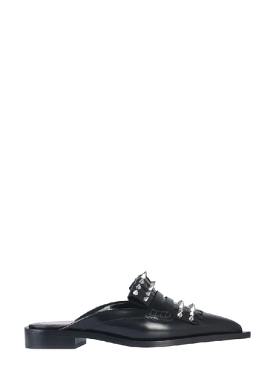 Shop Alexander Mcqueen Leather Sandals In Nero