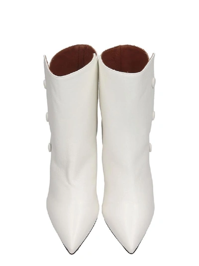 Shop L'autre Chose High Heels Ankle Boots In White Leather