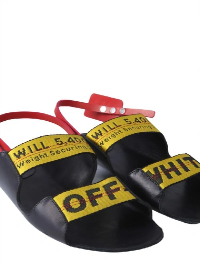 Shop Off-white Zip Tie Sandal In Nero