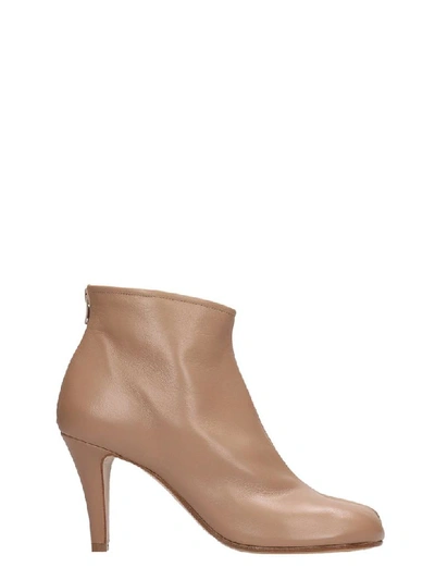 Shop Maison Margiela Tabi High Heels Ankle Boots In Powder Leather