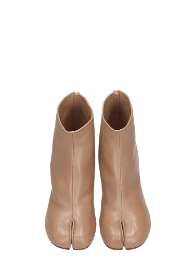 Shop Maison Margiela Tabi High Heels Ankle Boots In Powder Leather