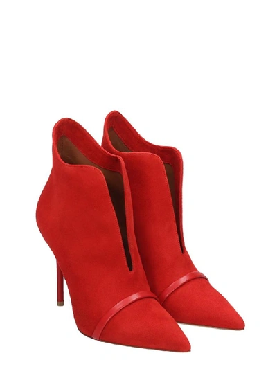 Shop Malone Souliers Cora Ms 100 High Heels Ankle Boots In Red Suede