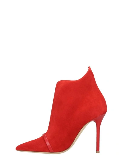 Shop Malone Souliers Cora Ms 100 High Heels Ankle Boots In Red Suede