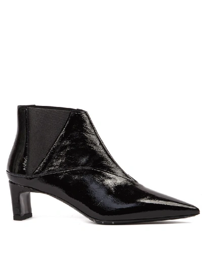 Shop Mcq By Alexander Mcqueen Black Metta Chelsea Patent Leather Ankle Boot