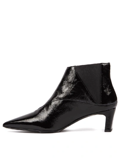 Shop Mcq By Alexander Mcqueen Black Metta Chelsea Patent Leather Ankle Boot