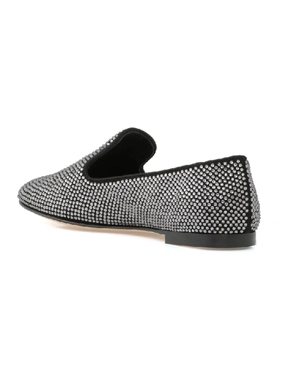 Shop Giuseppe Zanotti Loafer With Strass In Black