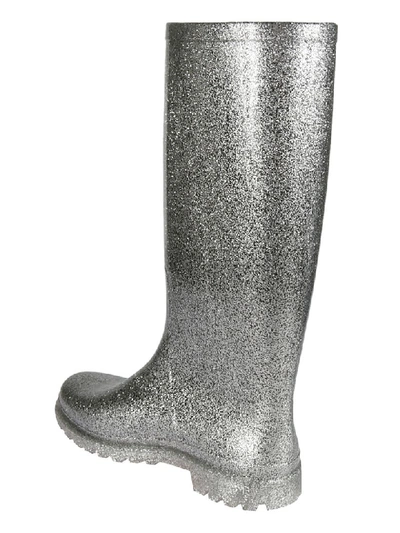 Shop Chiara Ferragni Glittered Wellington Boots In Silver