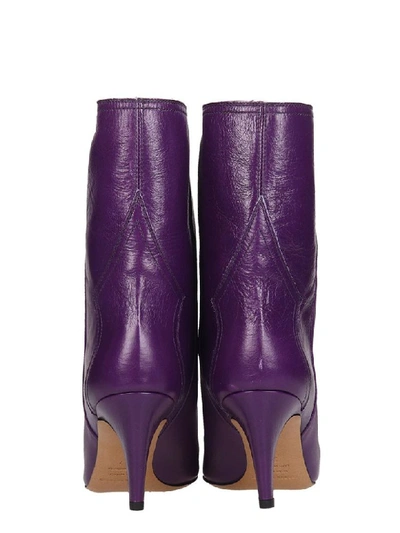Shop Isabel Marant Dythey High Heels Ankle Boots In Viola Leather