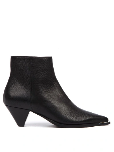 Shop Aldo Castagna Black Hammered Leather Ankle Boot