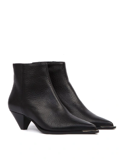 Shop Aldo Castagna Black Hammered Leather Ankle Boot