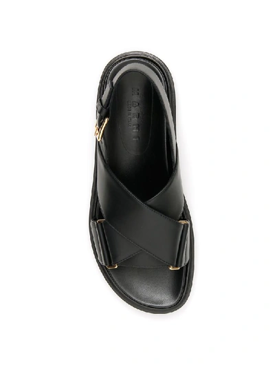 Shop Marni Fussbett Sandals In Black (black)