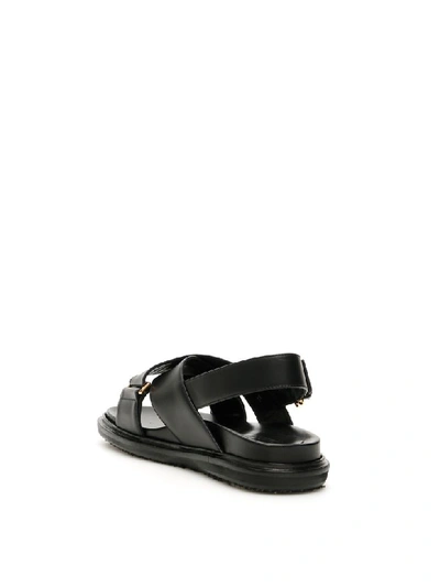 Shop Marni Fussbett Sandals In Black (black)