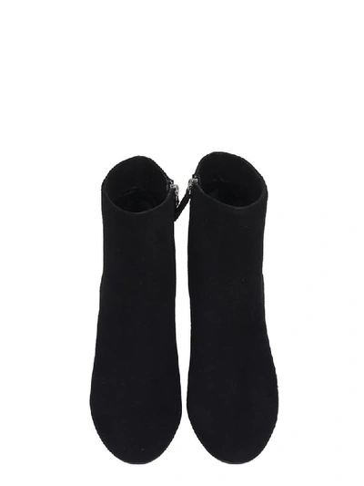 Shop Julie Dee High Heels Ankle Boots In Black Suede