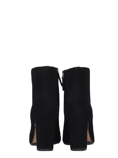 Shop Julie Dee High Heels Ankle Boots In Black Suede