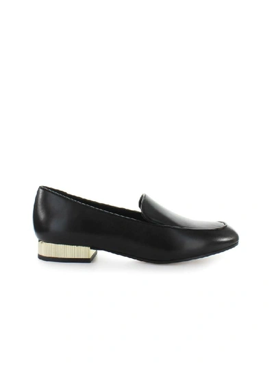 Shop Michael Kors Valerie Black Leather Loafer In Nero (black)
