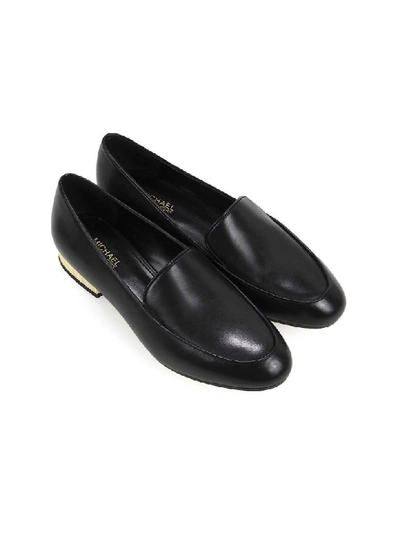 Shop Michael Kors Valerie Black Leather Loafer In Nero (black)