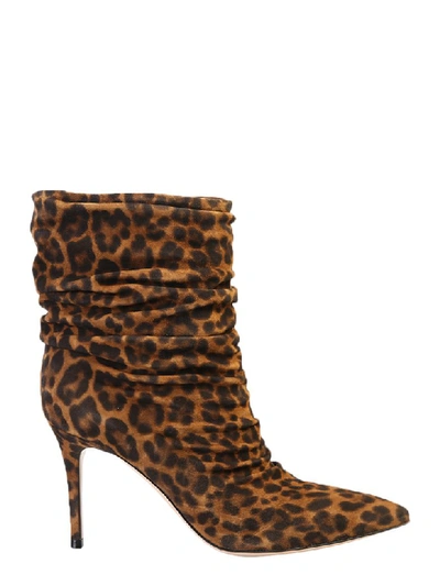 Shop Gianvito Rossi Leopard Print Ankle Boots In Brown