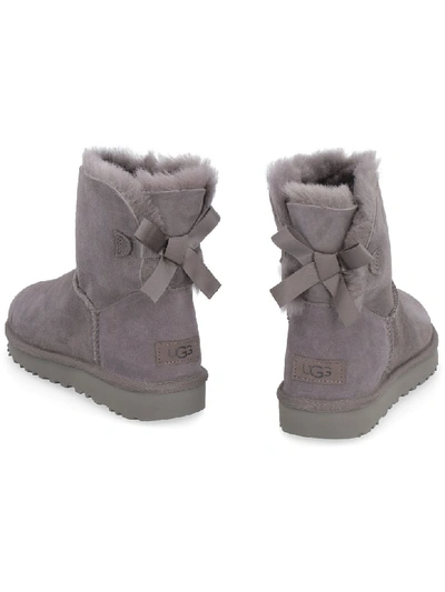 Shop Ugg Mini Bailey Bow Ii Ankle Boots In Grey