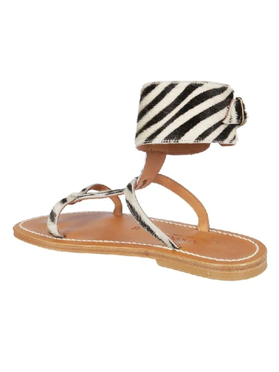 Shop Kjacques Zebra Print Sandals In White/black