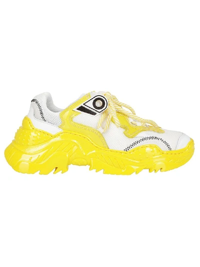 Shop N°21 Stitching Detail Sneakers In Bianco/giallo