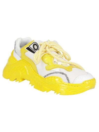 Shop N°21 Stitching Detail Sneakers In Bianco/giallo