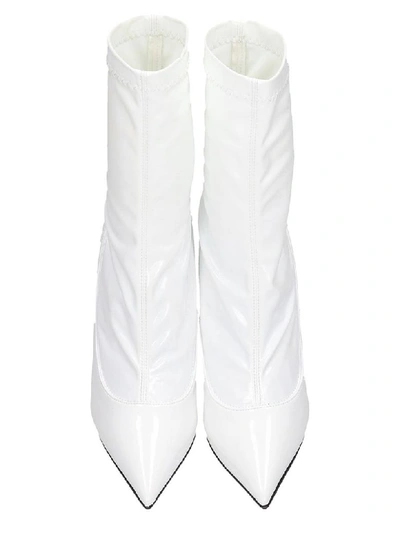 Shop Le Silla High Heels Ankle Boots In White Patent Leather