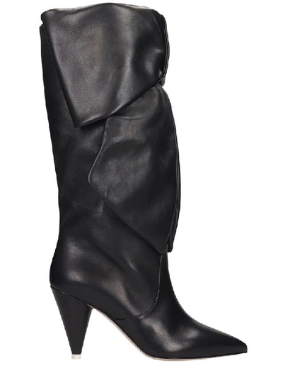 Shop Attico High Heels Boots In Black Leather