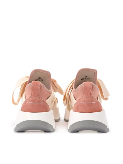 Shop Mm6 Maison Margiela Pale Pink Neoprene Sneaker In Rosa