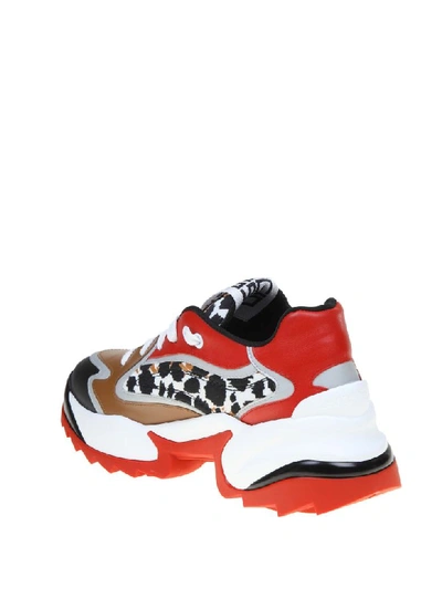 Shop Sergio Rossi Extreme Sneakers In Leather In Carmine