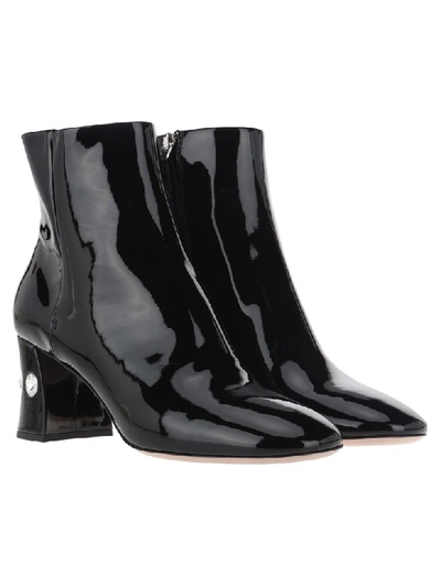 Shop Miu Miu Patent Leather Embellished Boots In Black
