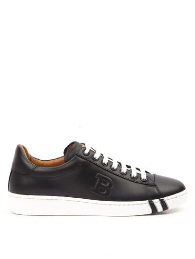 Shop Bally Wivian Black Leather Sneakers