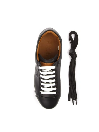 Shop Bally Wivian Black Leather Sneakers