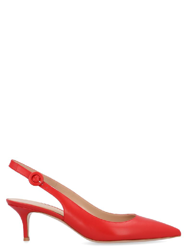 red patent leather slingback pumps