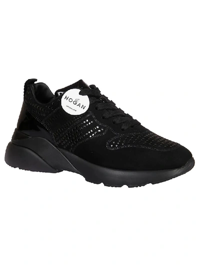 Shop Hogan Active One Perforated Sneakers In Black