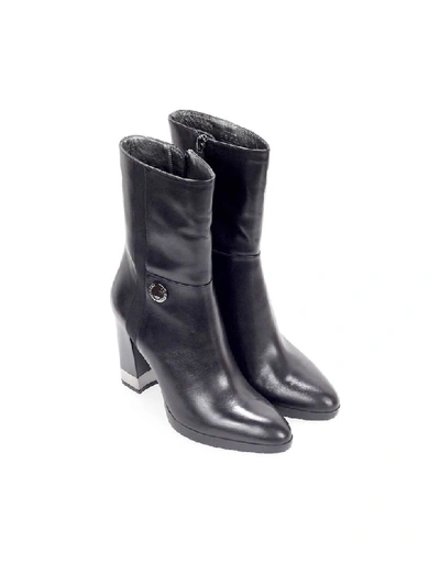 Shop Emporio Armani Black Leather Ankle Boot In Nero (black)