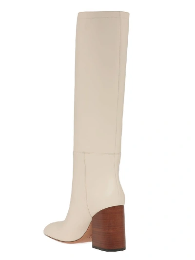 Shop Marni Leather Boots In Silk White