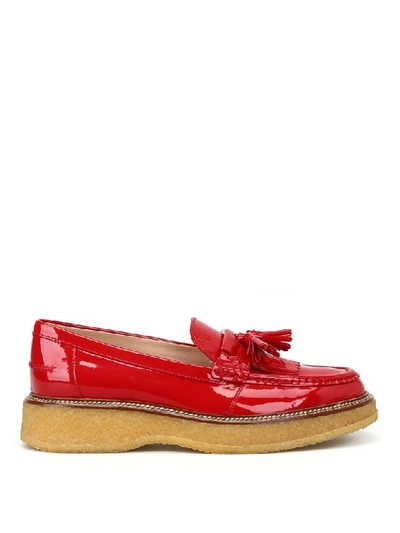 Shop Tod's Flat Shoes In Red