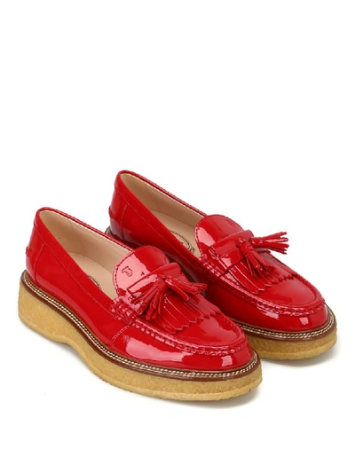 Shop Tod's Flat Shoes In Red
